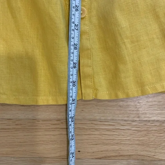 FLAX Women’s Lithuanian Linen Yellow Button Front Cardigan Lagenlook Size Small - Picture 12 of 12
